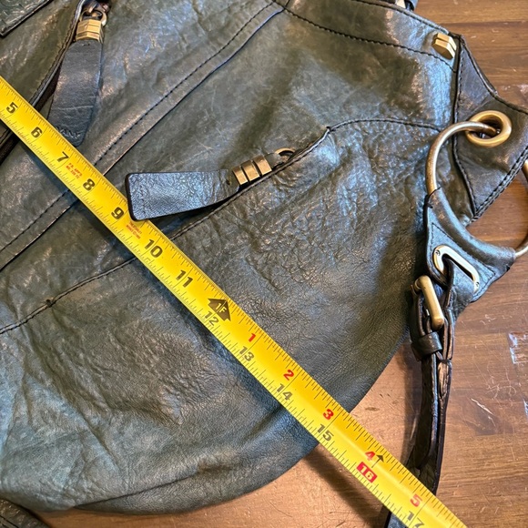 ORYANY Gwen Green Leather Hobo Boho Oversized Tote Shoulder Gypsy Carry All - Picture 6 of 13